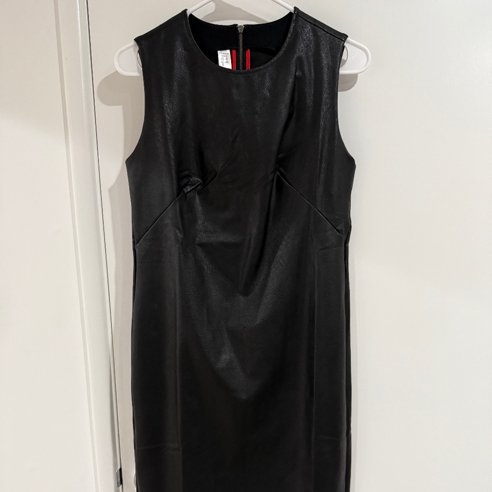 Spanx leather like sheath dress NWOT size S